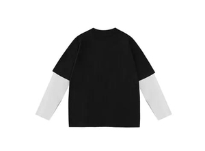 เสื้อยืดแขนยาวผ้าฝ้าย100% สำหรับผู้ชายเสื้อวาฟเฟิลฮิปฮอปลายกราฟิกทรงโอเวอร์ไซส์ - Product Image 3