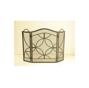 Pantalla de chimenea duradera de Metal negro independiente de 3 paneles de alta calidad para interiores - Product Image 2