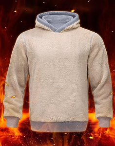 Nueva llegada carta personalizada flocado canguro bolsillo gota hombro Chenille bordado ecológico a prueba de viento Sudadera con capucha de algodón pesado - Product Image 3