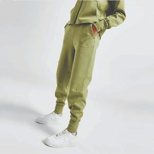 Venta al por mayor marca privada 69% algodón 31% poliéster mujeres Tech Fleece chándal verde Full Zip Hoodie Joggers pantalones de chándal SweatSuit - Product Image 3
