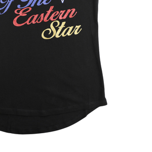 OES T-shirt noir à col en V 100% coton Chemise Order of Eastern Star Vêtements personnalisés de sororité de la fraternité à manches raglan brodées - Product Image 5