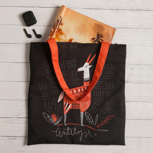 Sacs fourre-tout en toile de coton Majestic Antelope, durables, de taille moyenne, réutilisables, écologiques, en coton noir, imprimés de dessins animés, sacs de courses - Product Image 3