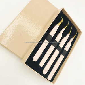 แหนบต่อขนตาสีเบจ ด้ามจับเพชร สแตนเลส คุณภาพระดับมืออาชีพ ปลายเรียบ ป้องกันไฟฟ้าสถิต ทนทาน ขนาด 12-14 ซม. - Product Image 6