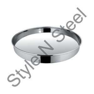 ถาดสแตนเลสทรงกลมพร้อมลูกอมสีเงินถาดใส่ผลไม้แห้งสุดสร้างสรรค์ - Product Image 1