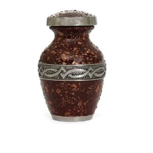 Urna de recuerdo de cremación de latón de alta calidad con banda grabada en negro dorado y acabado de Color gris para cenizas humanas-Suministro funerario - Product Image 6