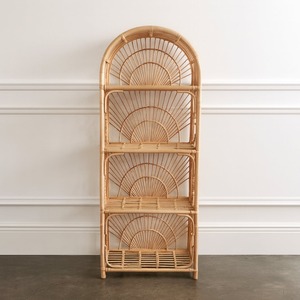 Arched Rattan <b>Shelf</b> Handmade Wicker Display Rack Natural Rattan Storage Furniture Boho Organizer for Home Living Room Nursery - Product Image 1