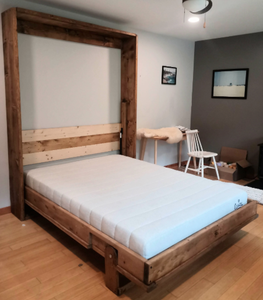 เตียงพับติดผนังแบบแนวตั้ง (โครงไม้เนื้อแข็ง) - Product Image 1