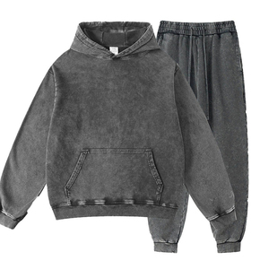 OEM Wholesale 100% Cotton USA Sizes Customized Acid Washed Solid Sweatsuit Heavyweight New <b>Man's</b> Sun Faded Loose - Product Image 2