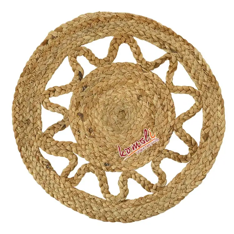 Napperons de forme ovale ronde naturelle en jute sous-verre en coton napperon en jute pour tapis de table porte-gobelet et napperons pour table à manger