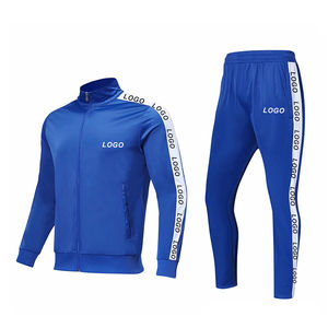 Conjunto de chándal con logotipo personalizado, conjunto de chándal de manga larga con cremallera completa para correr para hombre, chándal de fútbol de 2 piezas, chándal OEM para hombre - Product Image 5