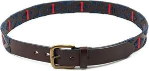 Cinturón de polo unisex Cinturón de polo rojo, blanco y azul con hebilla de latón Cinturón de cuero Argentino de estilo Gaucho clásico para hombres y mujeres - Product Image 2