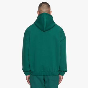 Vente en gros de sweats à capuche zippés en molleton pour hommes, coupe oversize, avec impression par décoloration, logo personnalisé, épaules tombantes, style décontracté, grandes tailles - Product Image 3