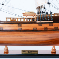 Kit de Maquette de Bateau en Bois Peint à Faire Soi-Même HMS Endeavour - Bateau à Voile Sportif Fait Main pour Amateurs Adultes, Décoration de Table, Cadeau OMH