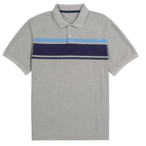 เสื้อโปโลลายทางสำหรับผู้ชายเสื้อโปโลแนวธุรกิจทรงสลิมฟิตพร้อมโลโก้ออกแบบได้ตามต้องการ - Product Image 6