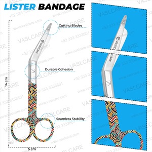 Tijeras de vendaje con patrón abstracto Vintage único, tijeras de vestir, para fines médicos de punta roma cuchillas afiladas, tijeras de enfermera - Product Image 5