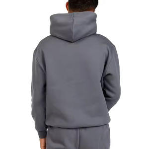 Venta al por mayor de los hombres de gran tamaño de peso pesado sudaderas 100% algodón cómodo entrenamiento cálido polar bordado Logo frente sudaderas con capucha - Product Image 2