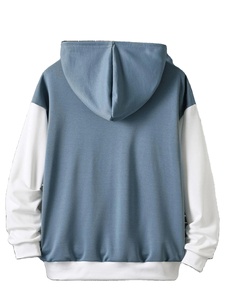 เสื้อฮู้ดดี้แขนยาวสองสีทรงโอเวอร์ไซส์สำหรับผู้ชาย สไตล์สตรีทแวร์ ผ้าฝ้ายฟลีซระบายอากาศ ขายส่งเสื้อฮู้ดดี้ผู้ชาย - Product Image 2