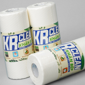 Krclean-Paños de limpieza desechables, toallitas superabsorbentes de cocina para platos, mesas, círculo blanco sostenible, 100 hojas - Product Image 5