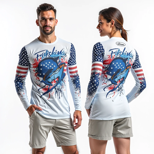 Maillot de pêche à manches longues pour hommes avec tissu DryFit sublimé personnalisé et protection solaire UPF 50 pour les pêcheurs - Product Image 6