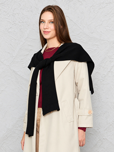 Écharpe châle en tricot 100 % acrylique pour femme – Écharpe douce à nouer sur les épaules, écologique, légère et polyvalente, à porter en bandoulière - Product Image 3