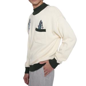 Venta al por mayor personalizado 100% algodón hombres suéter de punto invierno 7GG bolsillo grueso bordado cuello redondo calle Oversize prendas de punto OEM ODM - Product Image 3