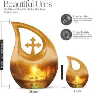 Urna de Metal de caballo para cenizas Urnas de cremación de mujeres para cenizas humanas Mini urnas Hombre adulto Hombre pequeño para cenizas humanas Tamaño personalizado - Product Image 2