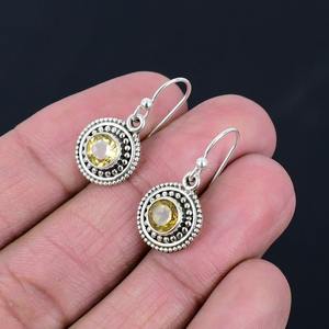 925 Stamp Handmade Fashionable Fine Jewelry 925 Solid Sterling Silver Spinner <b>Earrings</b> <b>Citrine</b> Gemstone Dangle <b>Earrings</b> - Product Image 2