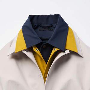 Chaqueta cortavientos de invierno de alta calidad con logotipo personalizado para hombre, abrigo informal de punto impermeable con botones, opción de talla grande, colores sólidos - Product Image 6