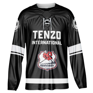 2025, venta al por mayor, camiseta de portero de hockey sobre hielo de poliéster ligero a granel, hecho a medida uniforme de equipo, logotipo frontal transpirable - Product Image 2