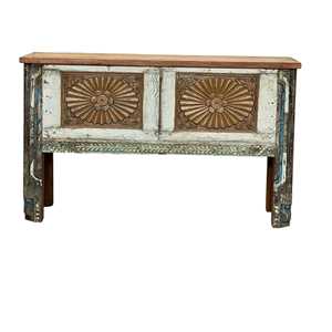 Mesa Consola Tallada a Mano, Mueble de Madera Sólida de Lujo y Elegante para Sala de Estar, Dormitorio, Entrada o Villa, con Espejo - Product Image 3