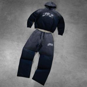 2025 Trending Custom Unisex Sweatsuit Hoodie y Jogger Set Oversized Sweat Pant Chándal Streetwear Baggy Chándales para hombres - Product Image 1