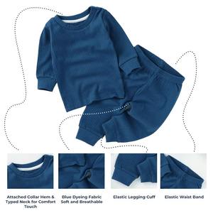 Conjunto de Pijama Acanalado de Algodón Orgánico para Bebé | 14 Colores en Stock | Ropa de Otoño | Conjunto de Ropa para Bebé con Logotipo Personalizable - Product Image 6