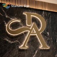 Letras de Canal Iluminadas LED 3D con Retroiluminación de Acero Inoxidable para Exhibición de Logotipo de Empresa, Letrero LED Personalizado para Negocios en Interiores