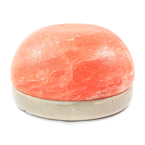 Lampe de sel de l'Himalaya en forme de dôme moderne, sculpture en cristal naturel avec lumière chaude pour le confort de la chambre, l'ambiance spa et la décoration - Product Image 1