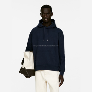 Sweat à capuche oversize personnalisable en coton 465gsm pour hommes, sweat-shirts streetwear lourds à capuche de luxe, imprimé teint uni d'hiver - Product Image 2