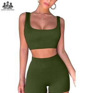 Conjunto Deportivo para Mujer |   Shorts Deportivos con Sujetador Deportivo |   Sólido |   Ecológico, de Secado Rápido y Transpirable |   Ropa Deportiva sin Costuras |   OEM - Product Image 4
