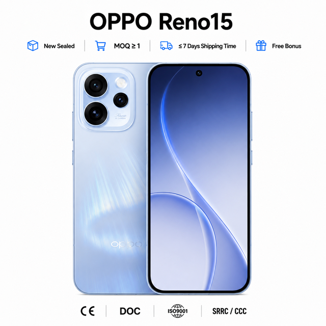 Wholesale Brand New OPPO Reno15 5G Snapdragon 7 Gen 4 12GB+256GB Unlocked Smart Phone 50MP Triple Camera 80W Fast Charge Phone