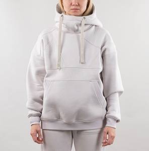 Sweat à capuche surdimensionné pour femme avec conception unique de panneau croisé grandes poches mode tenue décontracté col à capuche - Product Image 6