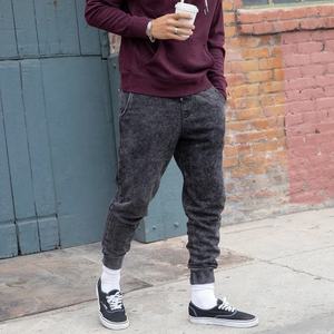 Ensemble Jogging Homme en Coton Léger Brodé Délavé à l'Acide Coupe Classique Personnalisée Pantalon de Jogging Évasé Style Streetwear Vêtement de Travail Décontracté - Product Image 3