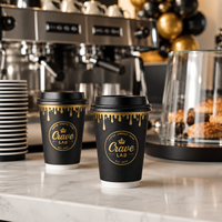 Ensemble de gobelets à café jetables avec logo personnalisé pour boissons froides, gobelets en carton 8oz 10oz 12oz 16oz, gobelets à café en papier à double paroi avec couvercle