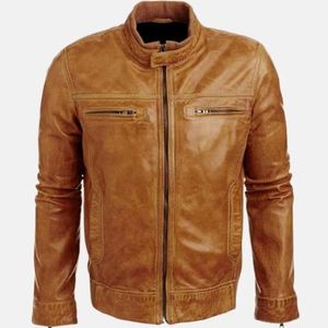 Arrow Colin Donnell Veste en cuir marron clair - Product Image 1