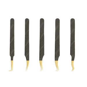แหนบปลายแหลมสำหรับต่อขนตาปลอมทำจากสเตนเลสมืออาชีพโลโก้ตามสั่ง - Product Image 5