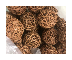 Boule en rotin artisanale, boule en rotin naturel pour la décoration, légère, durable, ornement rustique pour la maison, le bureau, usage décoratif - Product Image 1