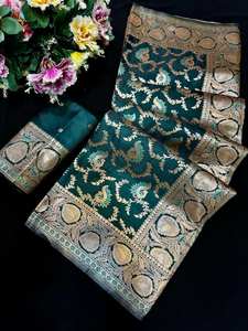 Anmol lichi Silk Saree ที่มีน่าสนใจ Jari butti border และดี pallu ออกแบบสำหรับงานแต่งงานและงานปาร์ตี้ - Product Image 6