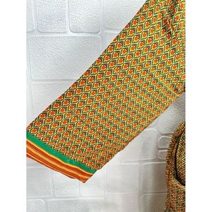 Recycled Vintage Silk Sari <b>Robe</b> Green and Yellow Boho House Kimono Dressing Gown <b>Beach</b> Coverup and Bridesmaid Anniversary Gift - Product Image 4