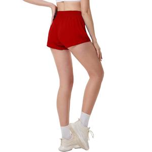 Customaizable 100% Polyester Mid Rise Regular Fit Solid <b>Red</b> Color <b>Ladies</b> Hot <b>Shorts</b> With Pocket Direct From Bangladesh Factory - Product Image 4