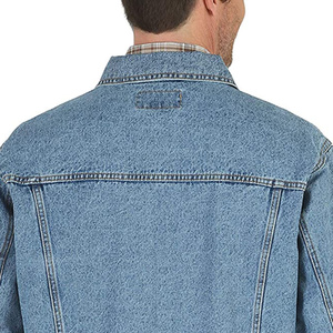 Veste en jean unie de qualité supérieure pour homme, streetwear d'hiver, coupe oversize, décontractée, respirante, col rabattu, logo personnalisé OEM - Product Image 3