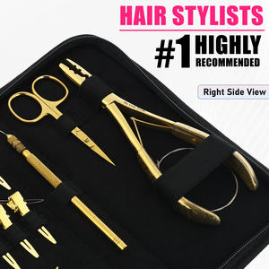 Kit de extensión de cabello de Micro cuentas de acero inoxidable, alicates de Micro anillo, alicates de prensado de doble orificio, roscado de bucle de Nano cuentas - Product Image 3