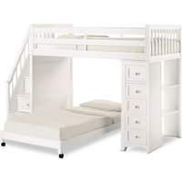 Lit Loft avec escalier de rangement et bureau pour chambre d'enfants