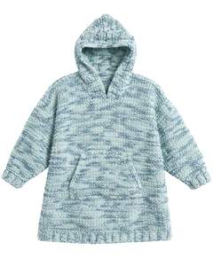 Suéter de Punto con Capucha Azul para Mujer, Jersey Holgado de Manga Larga para Invierno, Tejido Grueso, Cálido y Acogedor, Estilo Casual Urbano, Talla Grande - Product Image 1